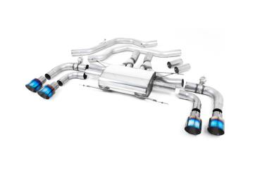 Preview: Milltek Sport Abgasanlage ab Frontpipe für Alfa Romeo Giulia Quadrifoglio 2.9 V6 Bi-Turbo (Non OPF Modelle) (Variante: Burnt Titan Endrohre)