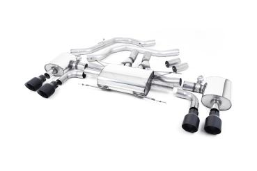 Preview: Milltek Sport ECE Abgasanlage ab Frontpipe für Alfa Romeo Giulia Quadrifoglio 2.9 V6 Bi-Turbo (Non OPF Modelle) (Variante: Cerakote Schwarze Endrohre)