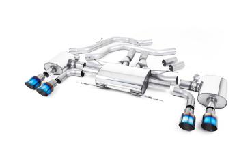 Preview: Milltek Sport ECE Abgasanlage ab Frontpipe für Alfa Romeo Giulia Quadrifoglio 2.9 V6 Bi-Turbo (Non OPF Modelle) (Variante: Burnt Titan Endrohre)