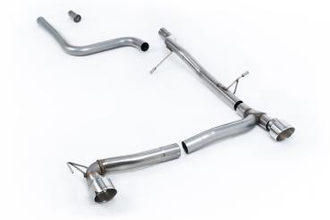 Preview: Milltek Sport Abgasanlage ab OPF für Ford Fiesta Mk8 1.0T EcoBoost ST-Line 3 & 5-Türer (100ps & 125ps OPF Modelle) - Maxton Doppelendrohr Kits (Variante: Polierte Endrohre )