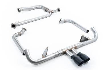 Preview: Milltek Sport Komplettanlage (inklusive Katersatzrohr) für Porsche Boxster 718 GTS 2.5T (Variante: Cerakote Schwarz Endrohre)